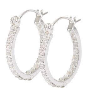 NEW🔥Crystal Haze Mini Serena Hoops CZ Silver Plated With Dust Bag